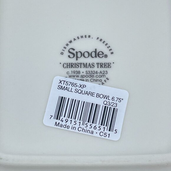 spode christmas tree small square bowl ceramic holiday dish - Picture 5 of 5